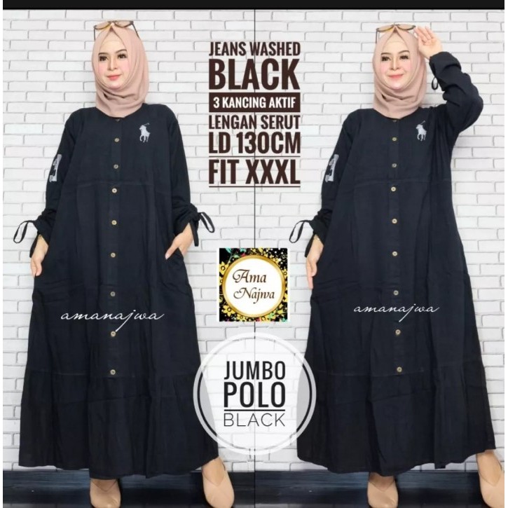 GAMIS JEANS WASH LD 130CM BLACK DOPP