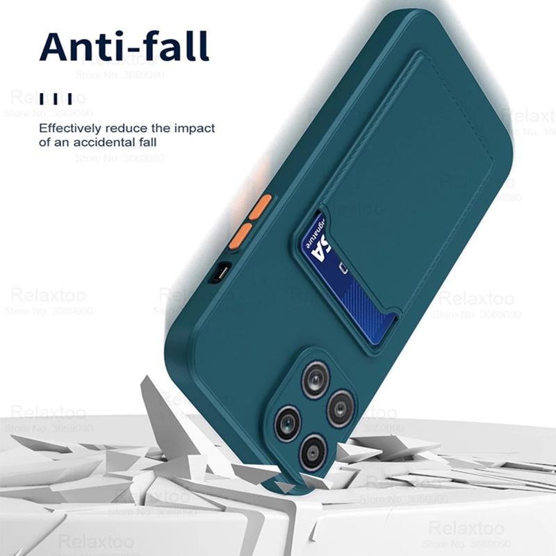 Soft Case Silikon Dengan bracket slot Kartu Untuk OPPO A54 4g F19 Pro A74 A94 Reno 5F A16 A55 Reno 6 5g