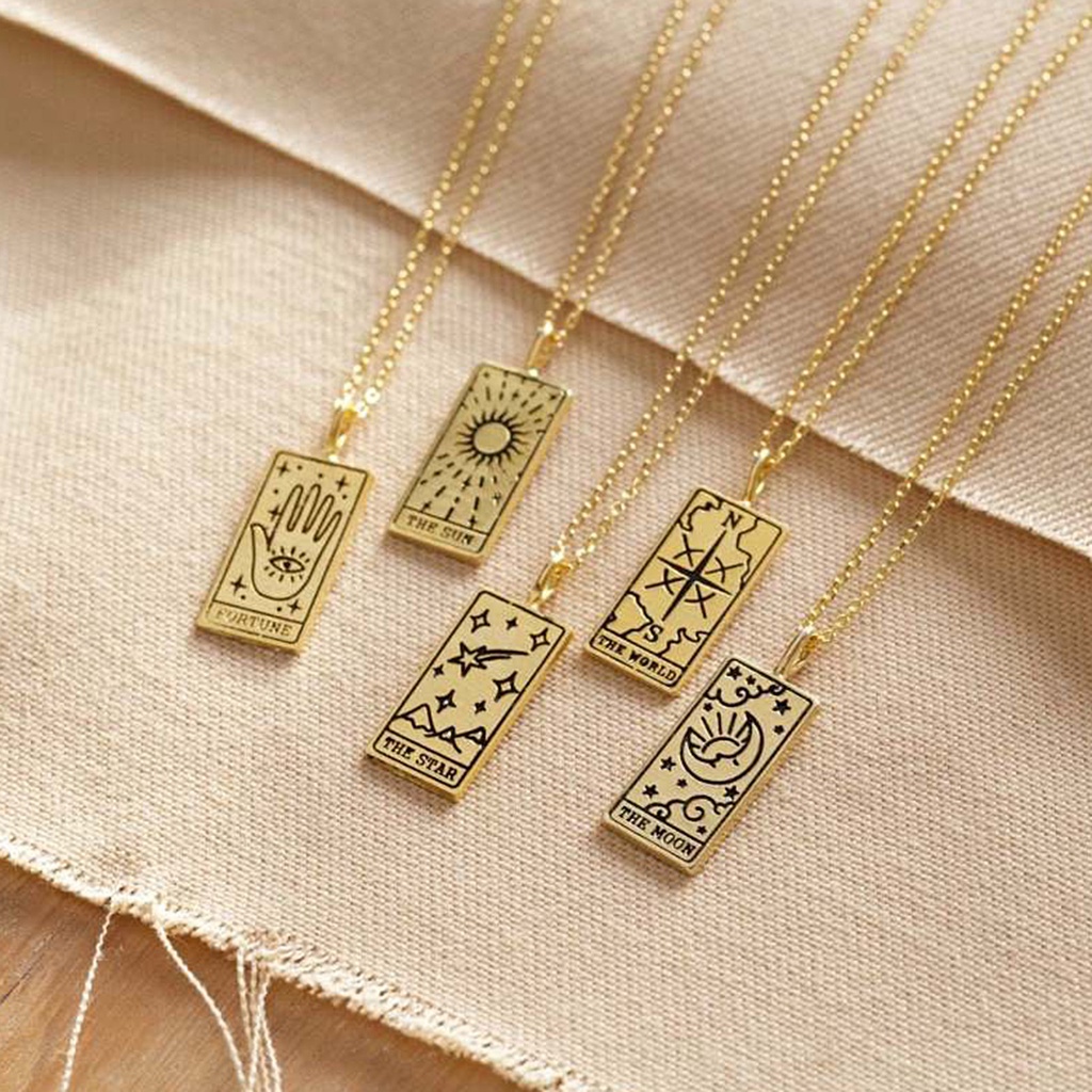 Hu Hu Hu Hu Hu Alat Bantu Pasang Kacamata♡ Kalung Rantai Leher Adjustable Bentuk Tarot Bahan Alloy Untuk Unisex