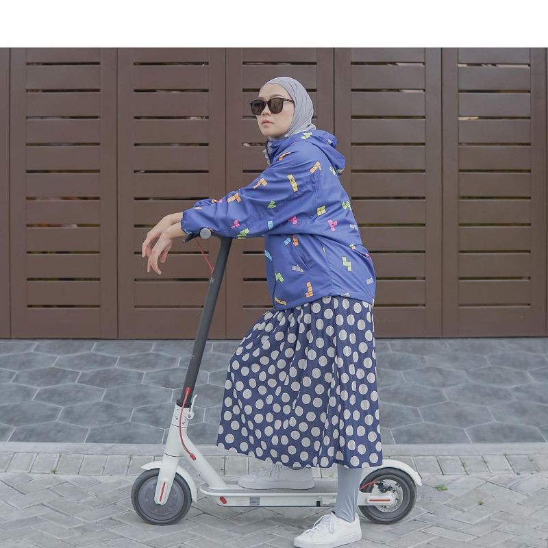 MARIPI JACKET TETRIS BLUE JAKET