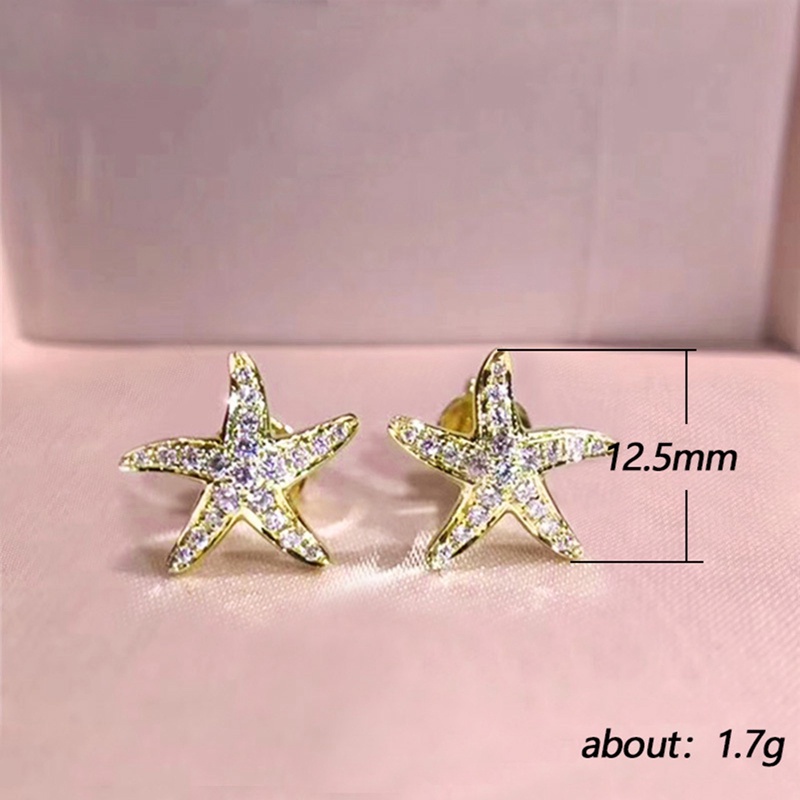 Anting Tusuk Bentuk Bintang Bahan Metal Untuk Wanita