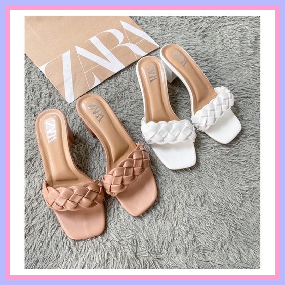 Sandal Hak Tinggi  High Heels Branded Zara Original Heels C Sx910 Hak Kaca Tahu Premium Su91 Zara Ha