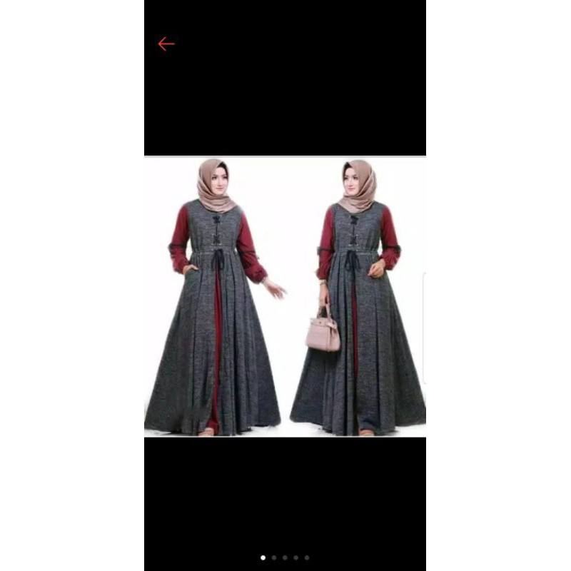 dress maxi gamis muslim kekinian lidya