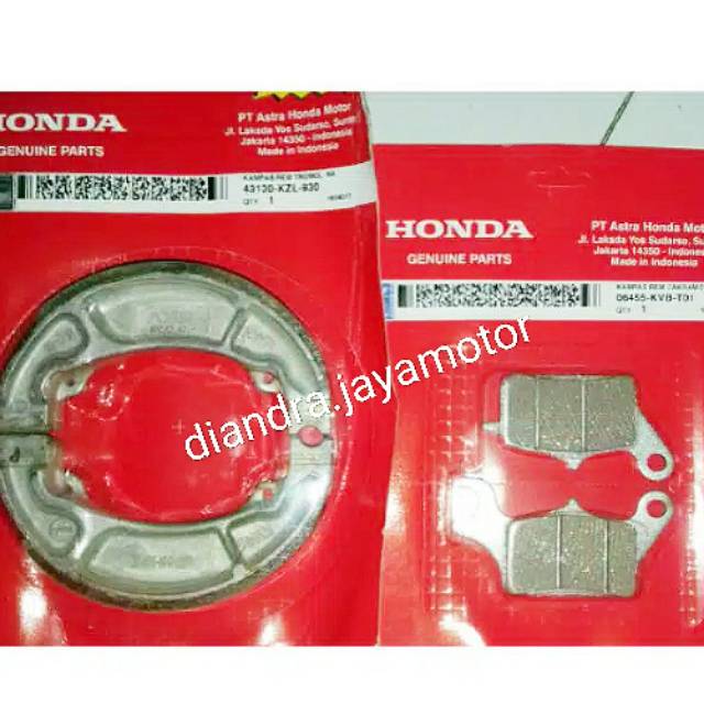 Paket kampas rem asli honda AHM matic depan + belakang for all matic beat.scoopy.vario.spacy