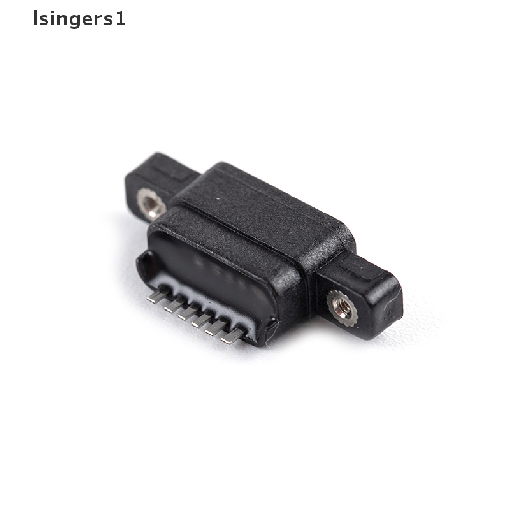 (lsingers1) 2pcs Soket Konektor Usb 3.1 Tipe-C 6 Pin SMD DIP Untuk PCB DIY