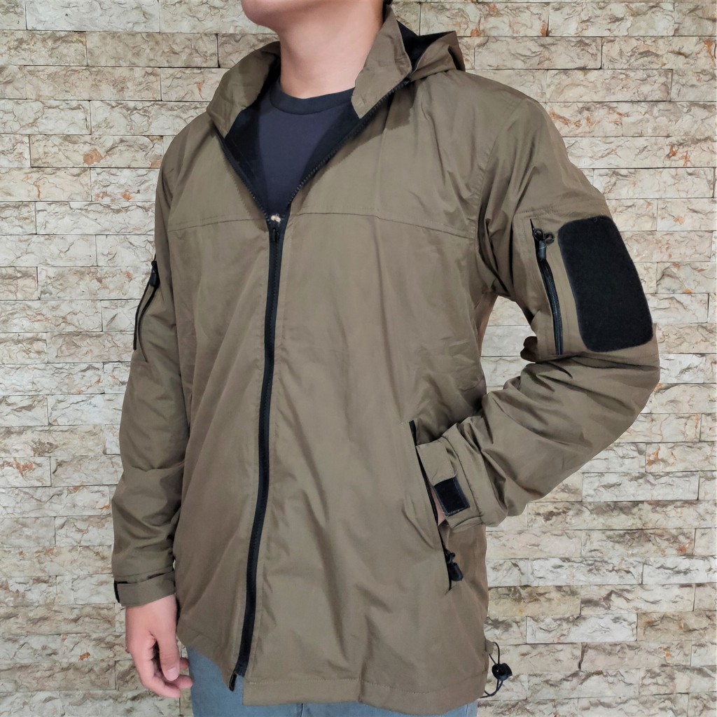 Jaket Pria Tactical TAD Waterproof - Jaket Outdoor High Quality - Jaket Velcro Logo