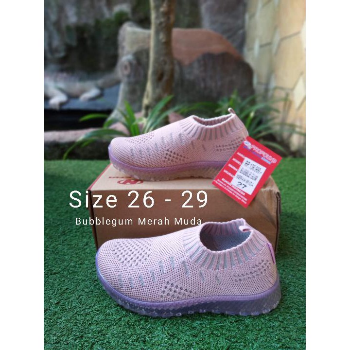  New  Era  Bubblegum Sepatu  Slip On Soft Pink Merah Muda Anak  