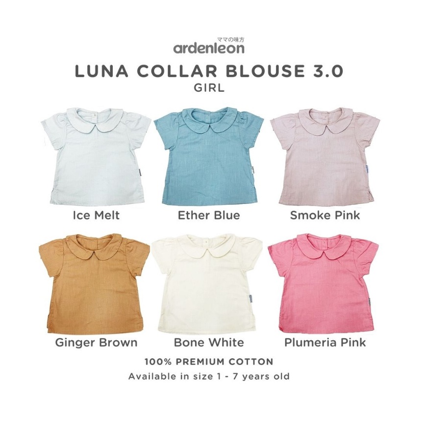 ARDENLEON (1-7 Thn) Girls Luna Collar Blouse Atasan TOP Anak Perempuan ARDEN LEON CBKS