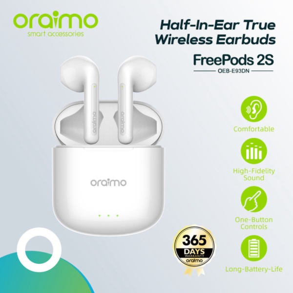 Jual Oraimo Freepods 2S TWS Bluetooth Earphone Wireless Headset OEB-E93DN Murah