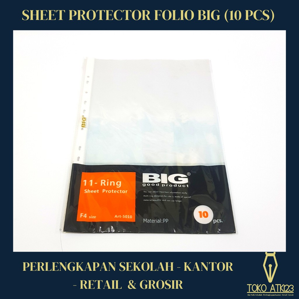 Sheet Protector / PP Pocket Folio Merk Big Isi 10 pcs