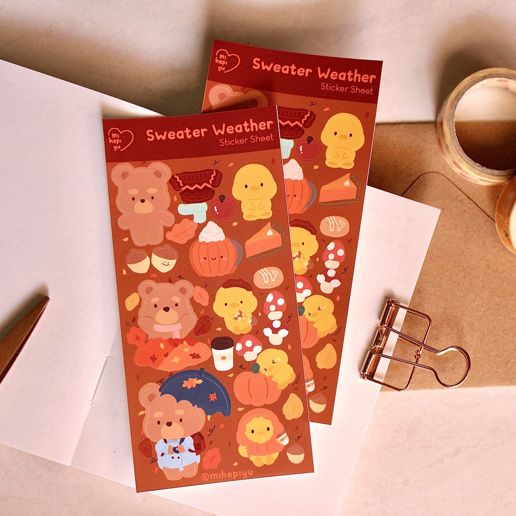 

Sweater Weather Sticker Sheet | Mihepiyu Stiker Dekorasi Bullet Journal Diary Scrapbook