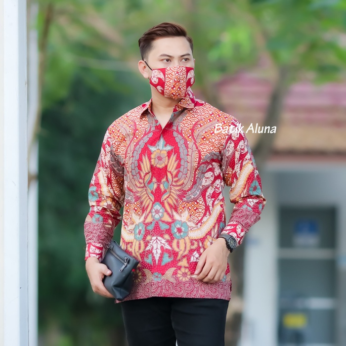 Kemeja Batik Pria Lengan Panjang Premium Solo Full furing Size Jumbo Terlaris Slimfit Terbaru Original Baju Batik Pria Lengan Panjang Modern Limited Edition FASHION BATIK ALUNA