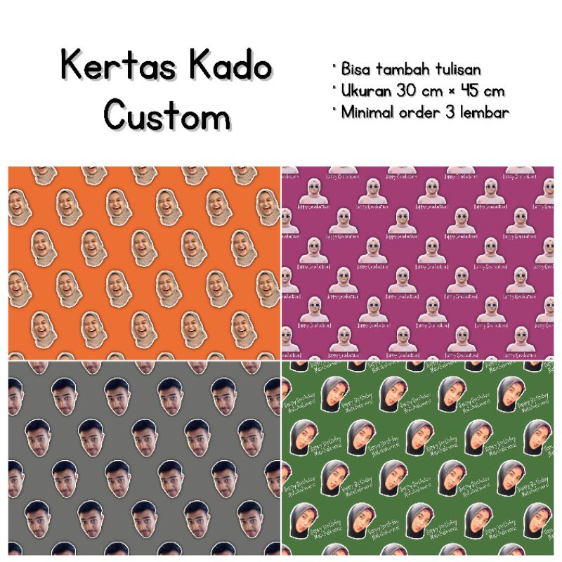 

Kertas Kado Custom / Custom Gift Paper / Kertas Kado Unik