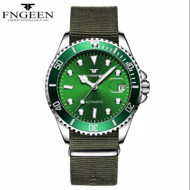 Jam Tangan Pria Mekanik Automatic Fngeen Submariner Green