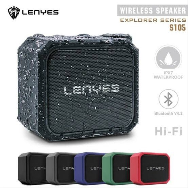 Speaker lenyes s105 anti air /super power bass original spiker blutut wirelless bluetooth mini