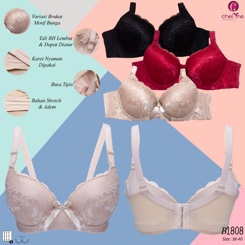 Bra Kawat Brokat Full Cup - Chelyne B1808