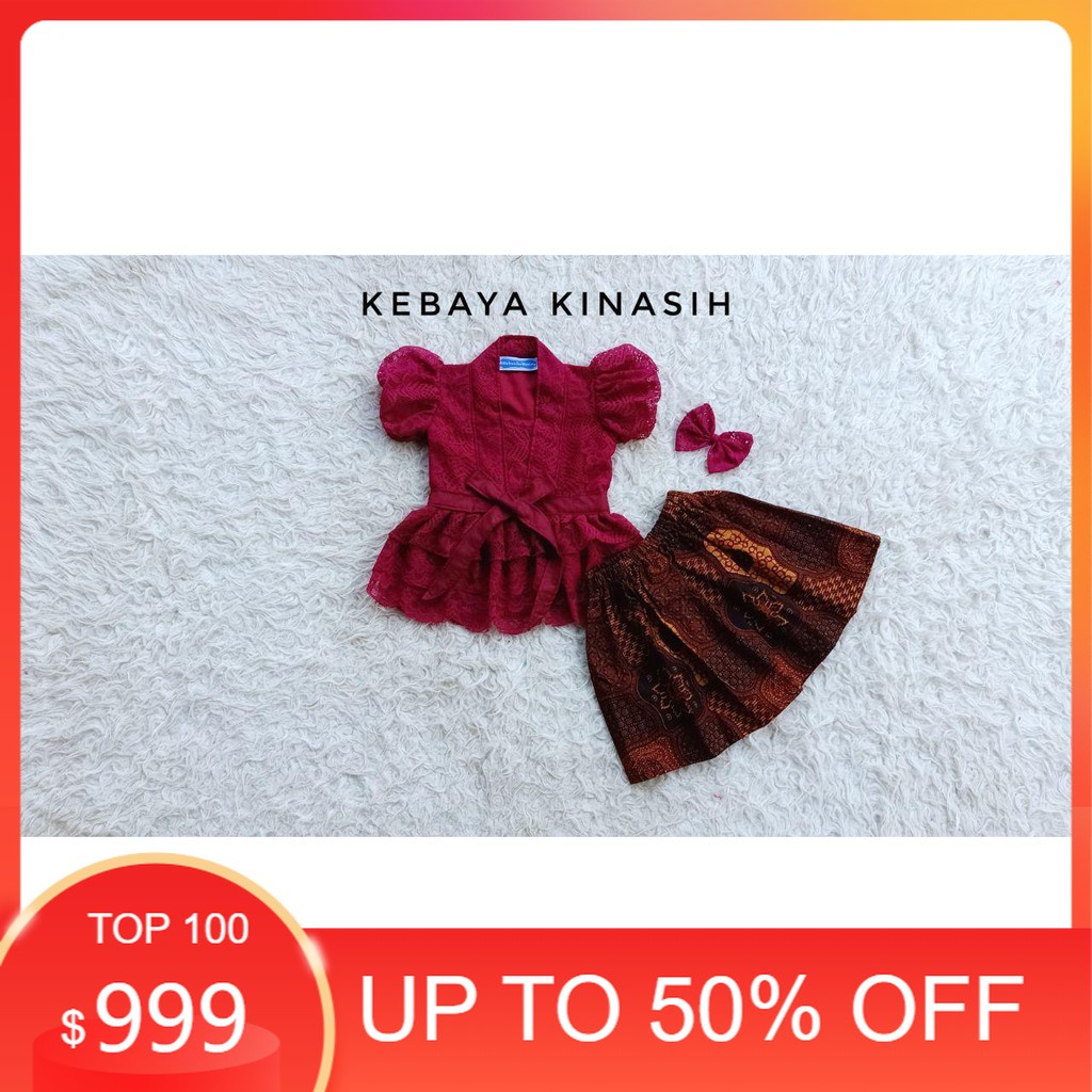 Baju KEBAYA KINASIH BROKAT WARNA MAROON