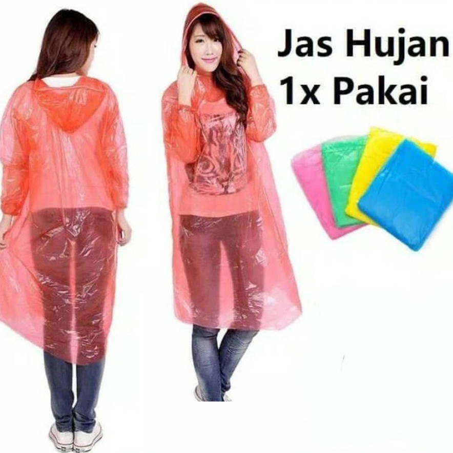 Jas Hujan Plastik Ponco Plastik Poncho Plastik Sekali Pakai Murah HDPE