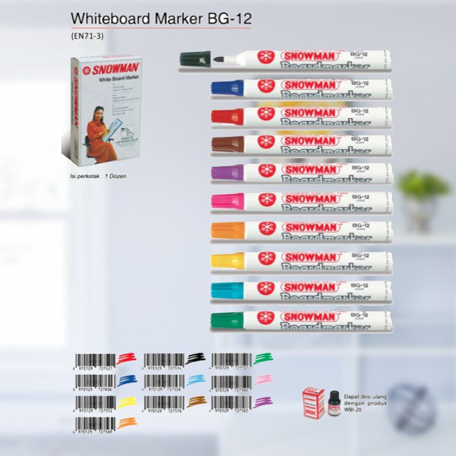 

[GTStore] Snowman Whiteboard Marker BG-12