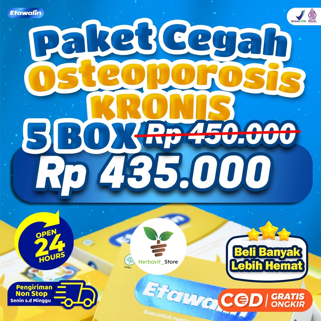 Paket 5 Box Etawalin – Paket Osteoporosis Kronis Susu Kambing Etawa Tingkatkan Kepadatan &amp; Kesehatan Tulang Sendi Susu Anti Asam Urat Rematik Reumatik Nyeri Sendi.