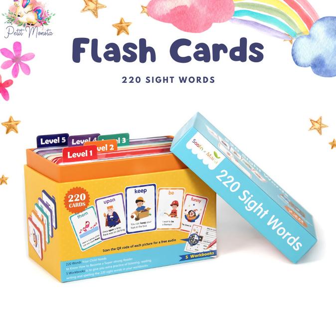 Saalin 220 Sight Words - Flash Cards - Mainan Edukasi Anak