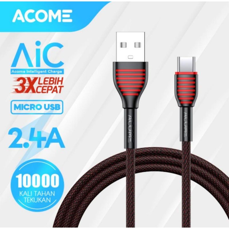 ACOME kabel data ACOME Micro USB Android 100cm fast charging 2.4A /kabel data realme