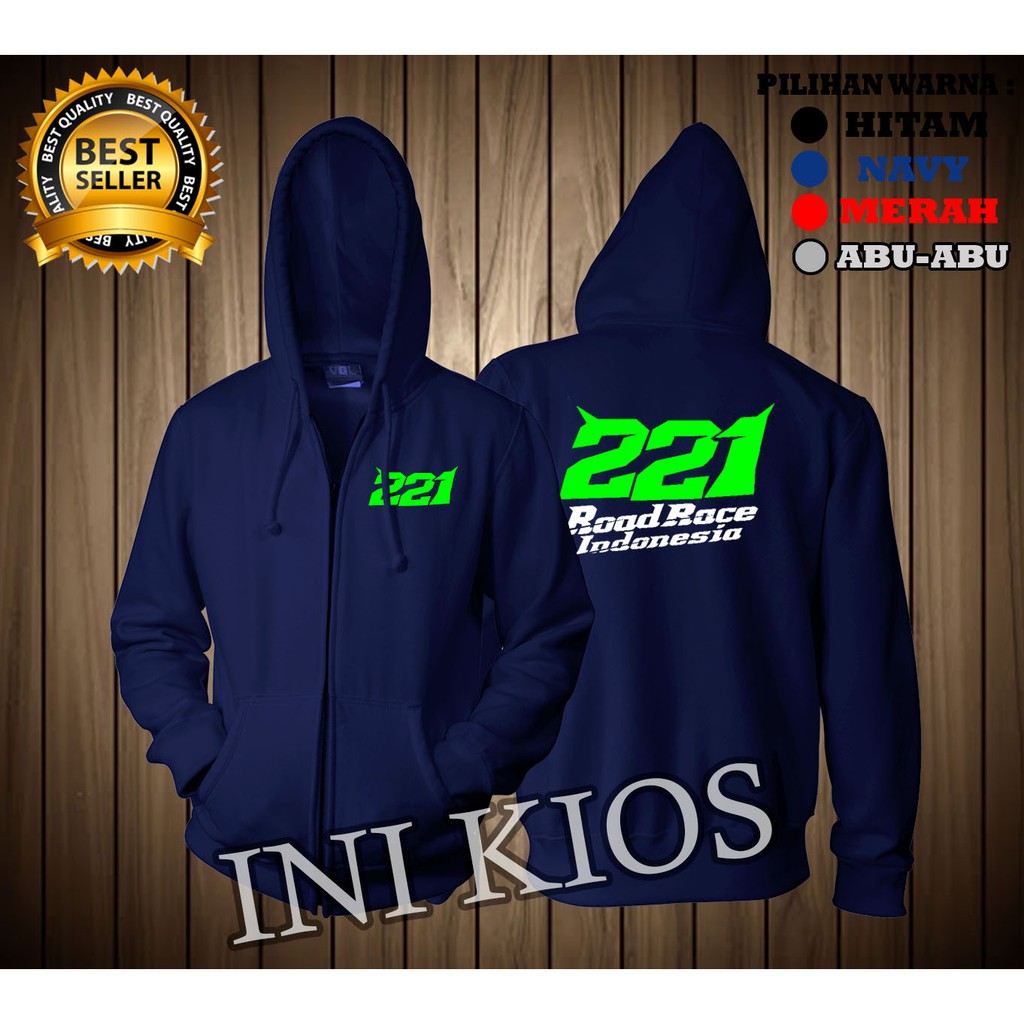 BERKUALITAS Jaket 221 ROADRACE INDONESIA Keren Pria Sweater Hoodie zipper 221 ROAD RACE