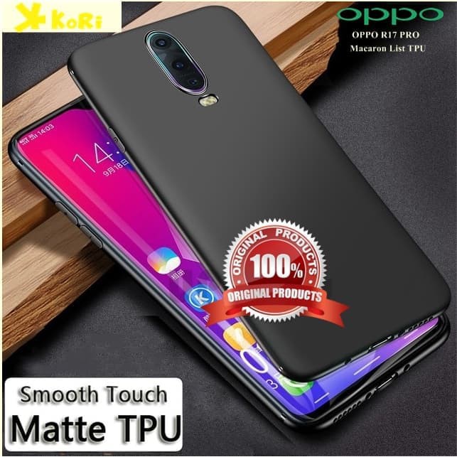 Case Oppo R17 Pro Cafele KoRi Slim Matte Macaron List TPU - Hitam