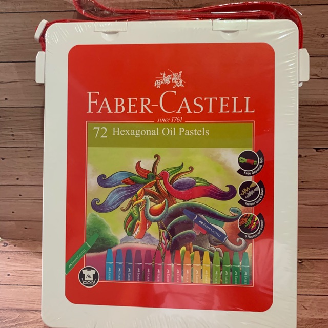 

Hexagonal oil pastels faber castell 72w / krayon faber castell 72w