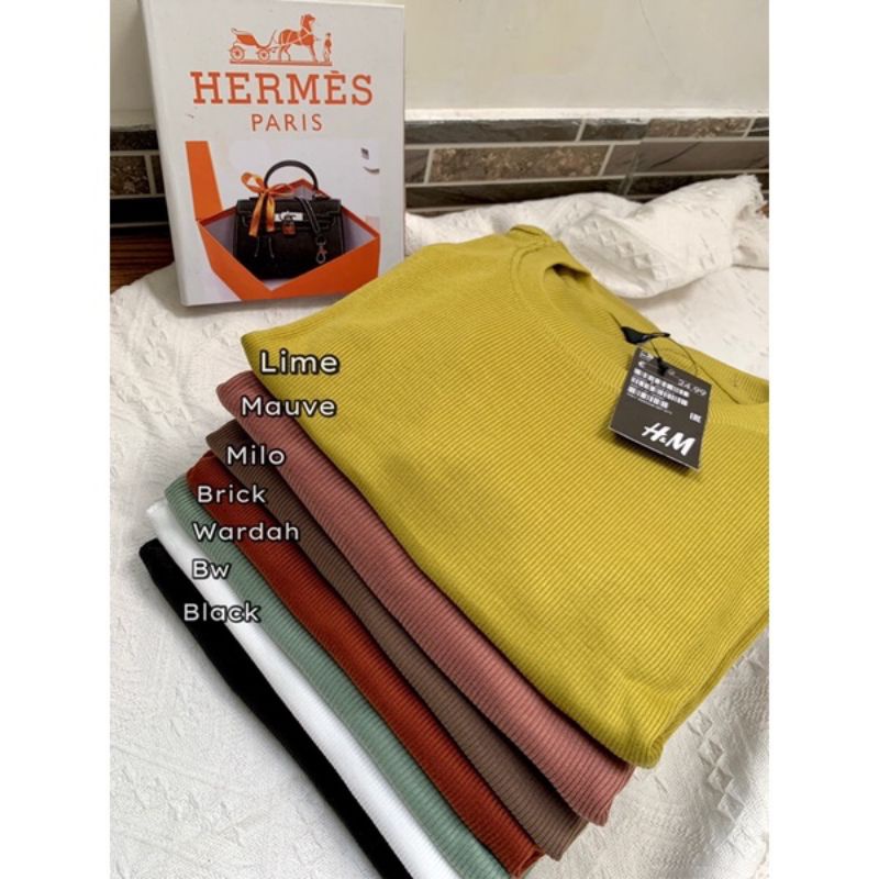 Blouse Lengan Balon Bahan RIB Premium