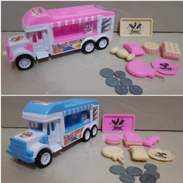 mainan anak ice cream mobil truk mobil ice cream biskuit,permen