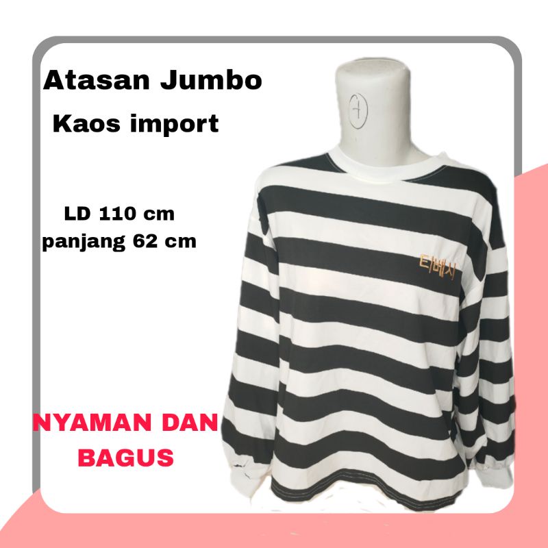 ATASAN WANITA KAOS IMPORT BLOUSE atasan kaos wanita lengan panjang blouse garis wanita atasan kaos import wanita blouse kaos blouse premium fashion wanita jumbo blouse panjang baju wanita jumbo atasan wanita terbaru baju atasan wanita premium blouse jumbo