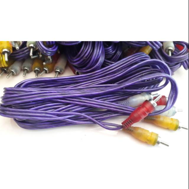 Kabel RCA transparan 3-3 /panjang kabel 4.5 meter /kabel rca audio