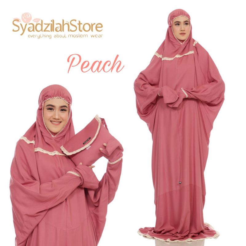 Mukena Terusan Dewasa Polos Renda / Mukena Terusan Syadzilah / Mukena Terusan Jumbo