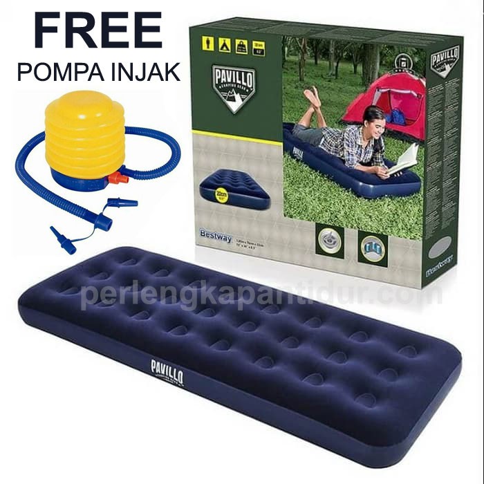 Kasur Angin BESTWAY Single 67000 PAVILLO Ukuran 76x185x22 cm - Kasur Udara FREE Pompa Injak Murah