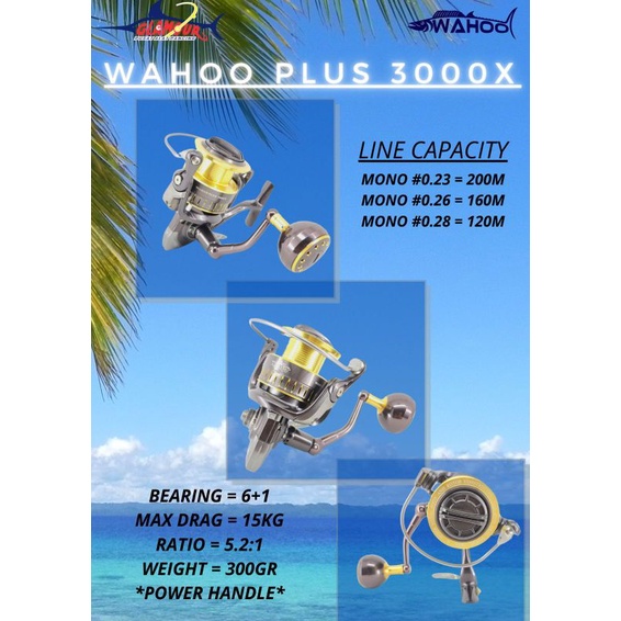 REEL PANCING / KATROL PANCING / KATROL WAHOO / Katrol Ajiking Waho Plus 3000 dan 5000