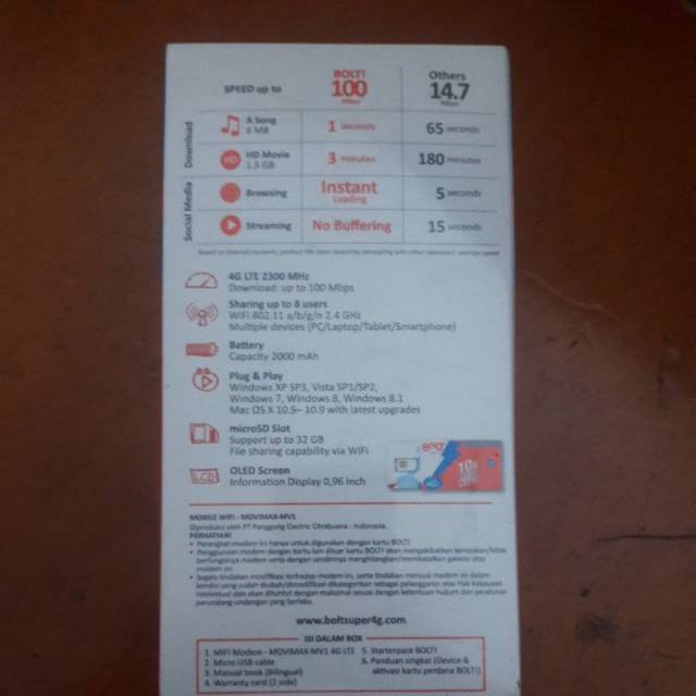 Bolt Orion 4gLTE FREE 8gb