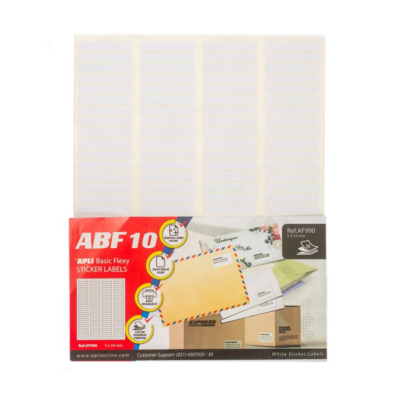 

APLI Stiker Label Basic (ABF) White Ukuran 5 x 34mm (1160 units) 10 Sheets / Label Nama Harga #AF990