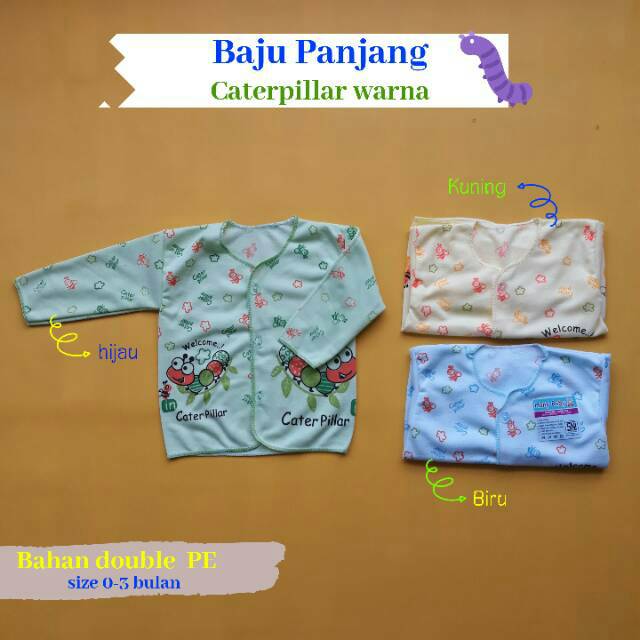 3 pcs Baju Panjang bayi cater pillar