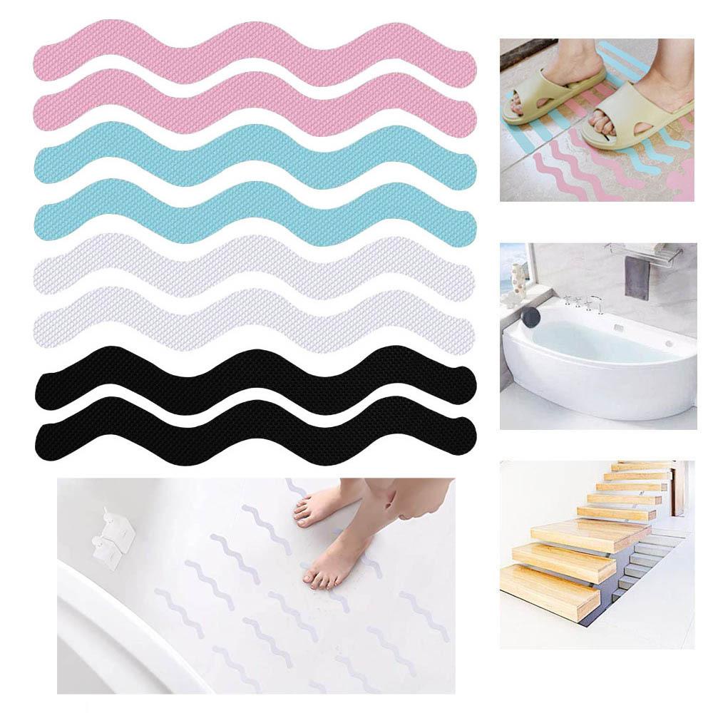 AUGUSTINA Lakban Anti Slip Gesekan Tinggi Karpet PVC Bathtub Untuk Anak Orang Tua Pad Perekat Strip Lantai