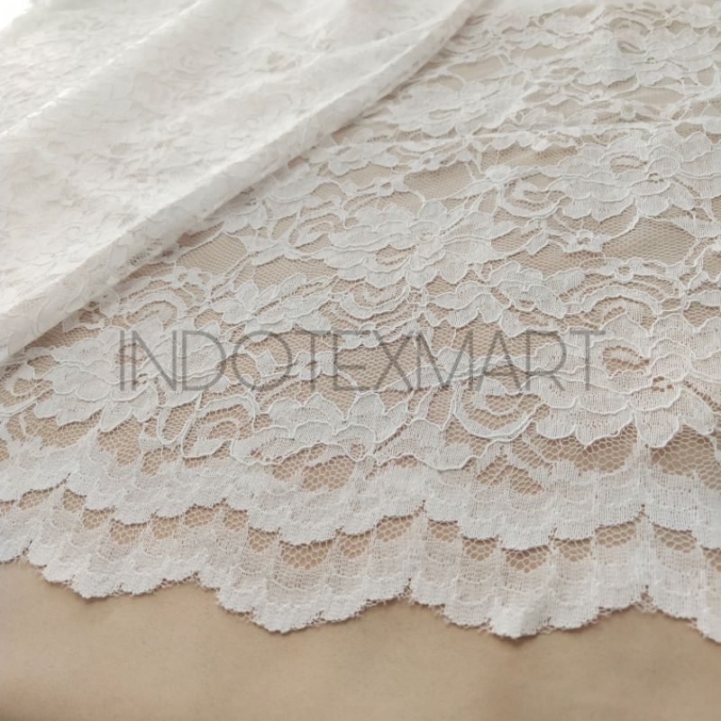 Kain Brokat Putih Tulang/Kain Brokat Premium/Kain Brokat Murah