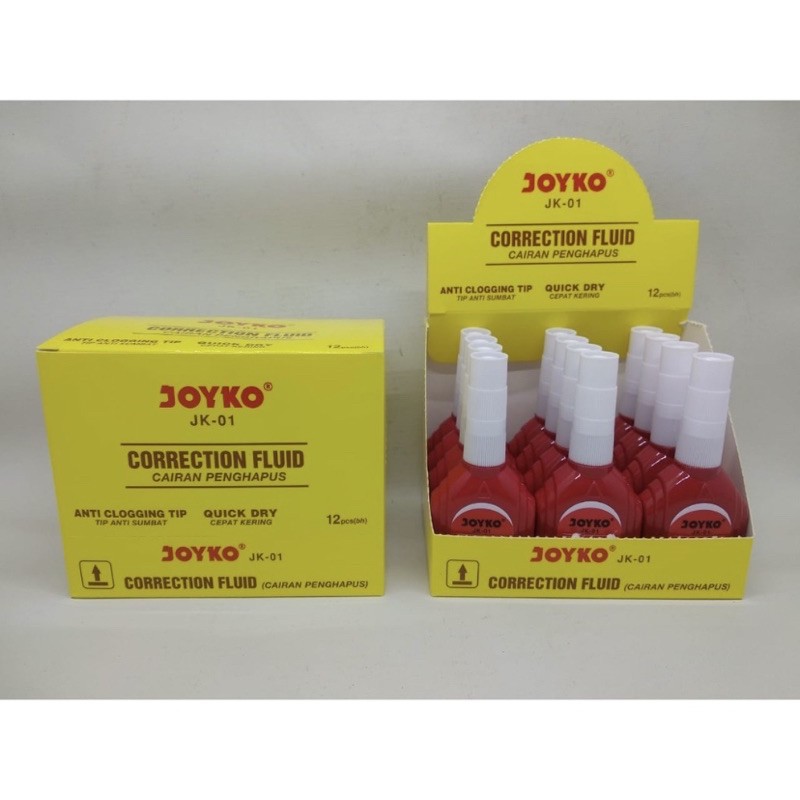 

Tip-ex cair Joyko 01 PER BOX/ Correction Pen Joyko Fluid 1 kotak isi 12 pcs