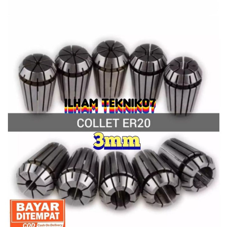 collet Chuck ER20 3mm Chuck collet ER20 penjepit bor penjepit endmil penjepit untuk Arbor mesin Mill