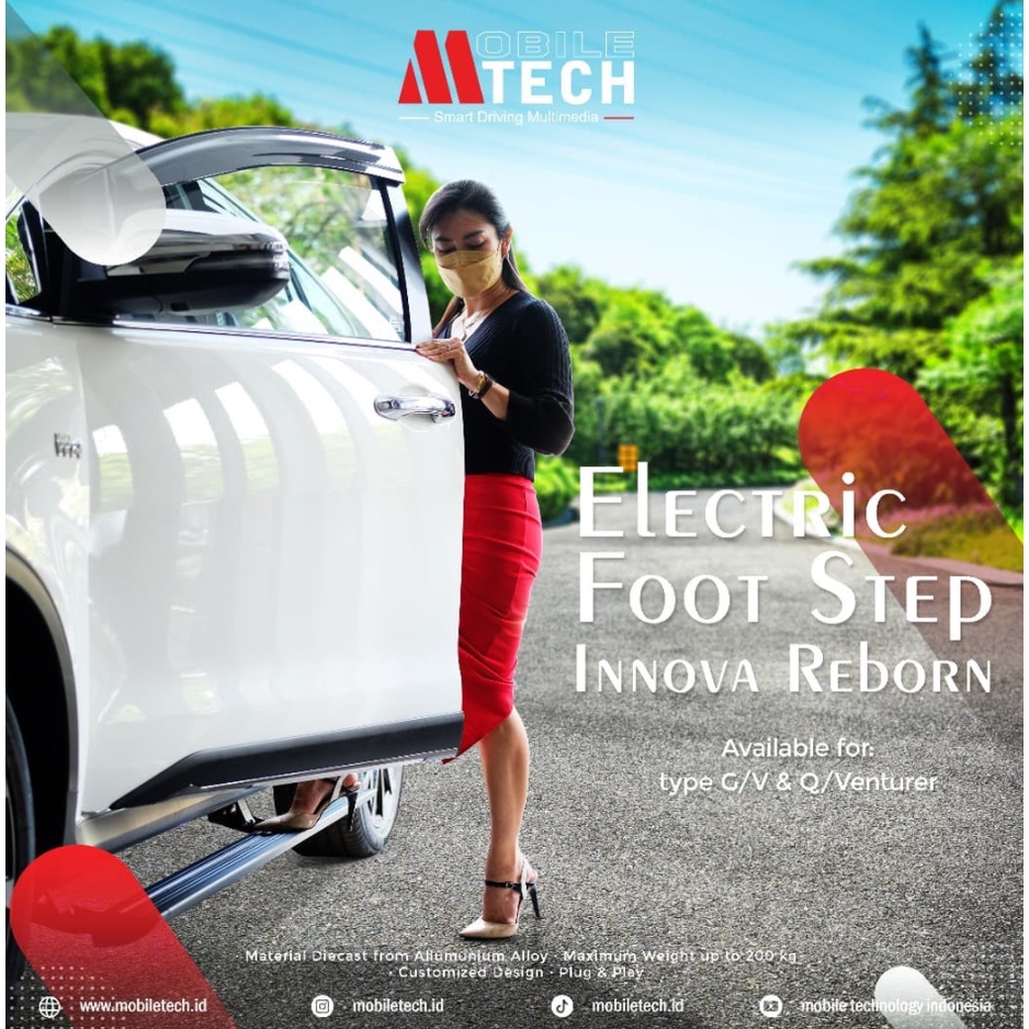 Mtech Electric Foot Step Automatic Footstep Almaz Terra Lexus Benz Ranger MUX Santa Fe H1 Innova Reborn Venturer Pajero Fortuner VRZ