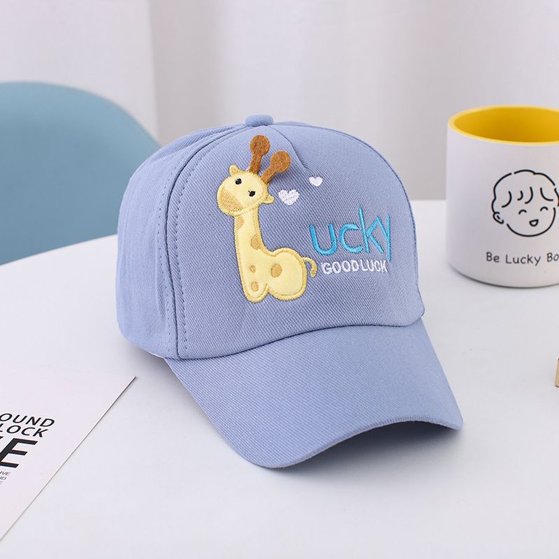 [IMPORT] Topi baseball anak bayi model Jerapah Lucky Giraffe bordir import fashion baby-Biru
