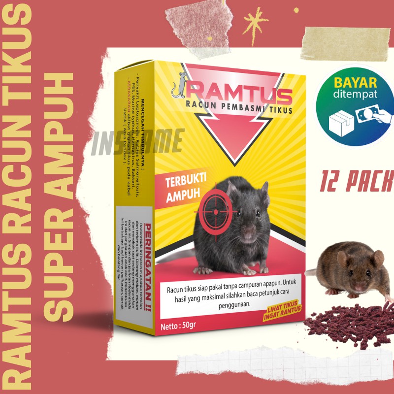 Cuci Gudang Racun Tikus Ramtus Asli Alami Mati Kering Tidak Bau Pembasmi Pengusir Tikus Paling Ampuh 12 Pack My11x6aFnkWgGEG