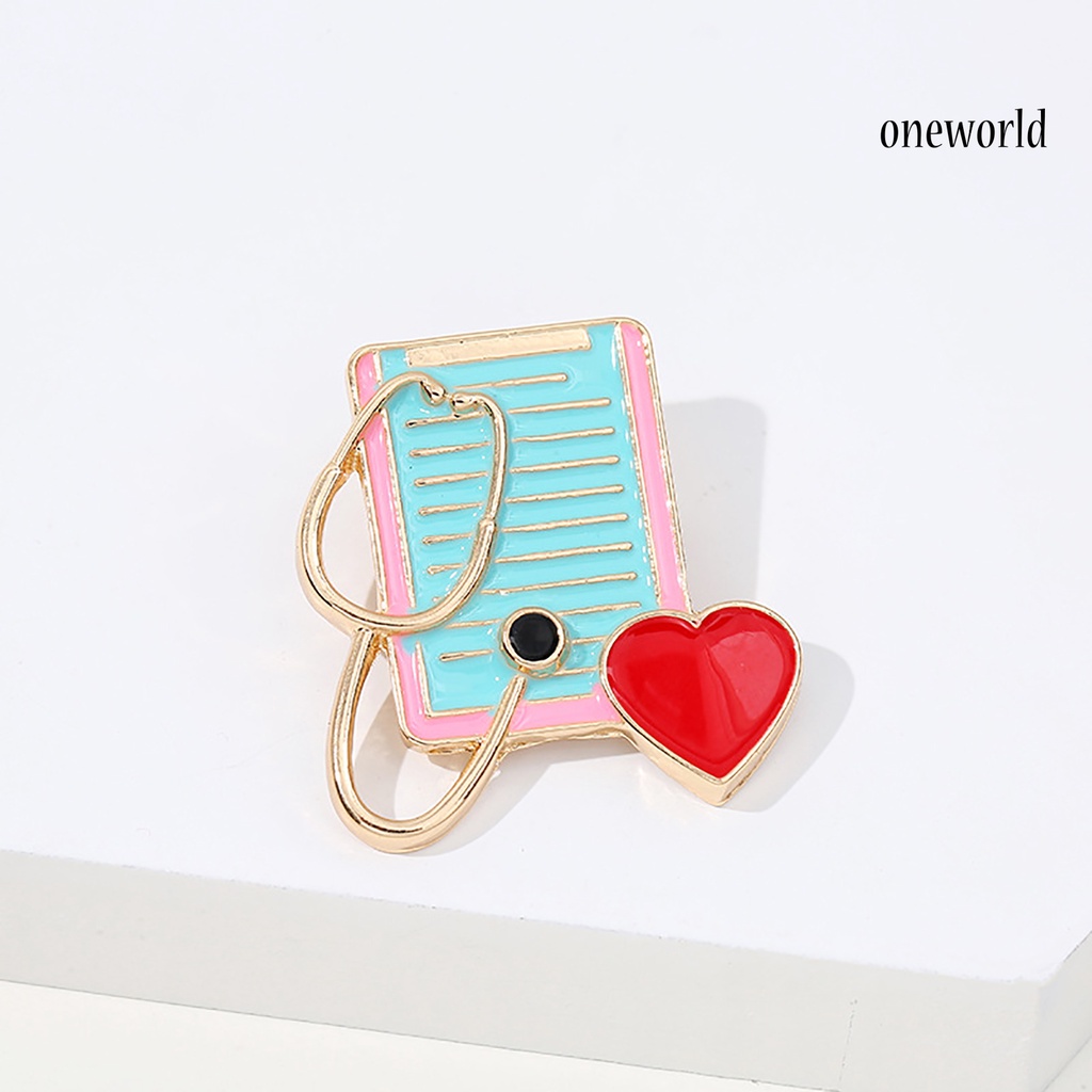 OW@ Exquisite Doctor Nurse Stethoscope Pattern Collar Brooch Lapel Pin Clothing Decoration