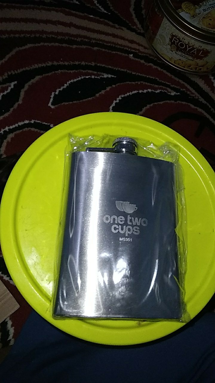 Botol Minum Wine Flask Stainless Steel Bentuk Kotak Flask Hip Square Shape 8oz - Silver