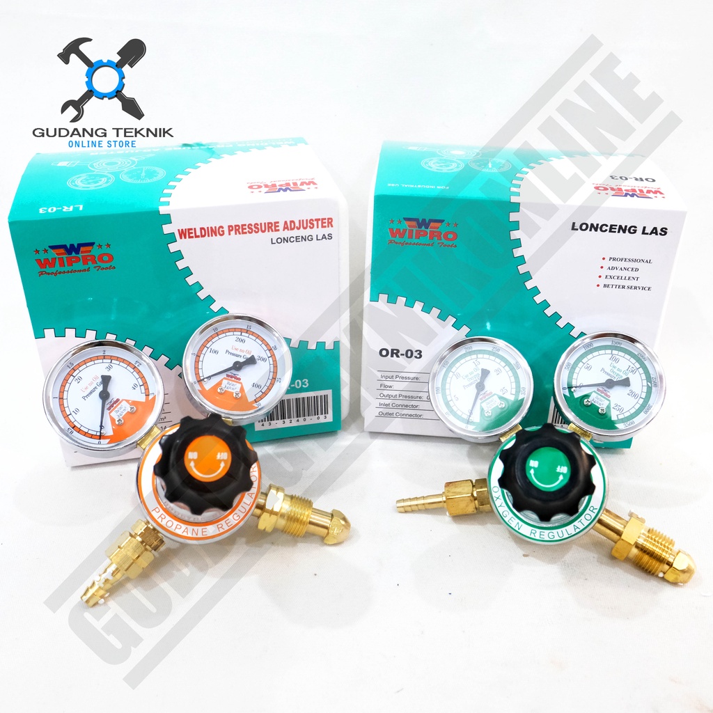 Regulator Las Oxygen LPG WIPRO LR03 OR03 / Double Regulator Tabung Oksigen Gas Lpg LR-03 OR-03 WIPRO LR OR 03