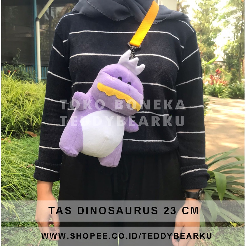 TERMURAH! Boneka TAS DINOSAURUS SELEMPANG PLUSH BAG (TAS DINO Kartun Jepang Korea Hadiah Kado LUCU)